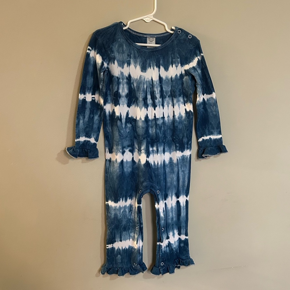 Toddler Girl Size 3T Fiber & Mud Hand Dyed Cotton One Piece Outfit Snap Buttons